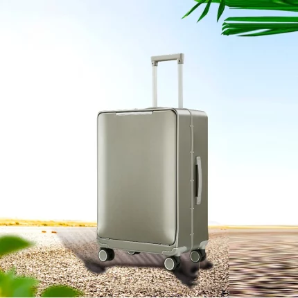 L471 Multi-function front open lid aluminum frame suitcase silent spinner travel trolley case