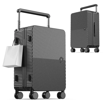 Z003 Lightweight 22 Carry on Luggage, Hard Shell Suitcase with 360°Spinner Wheels, Airline Boarded Suitcase & LSA Lock Dual Zippers