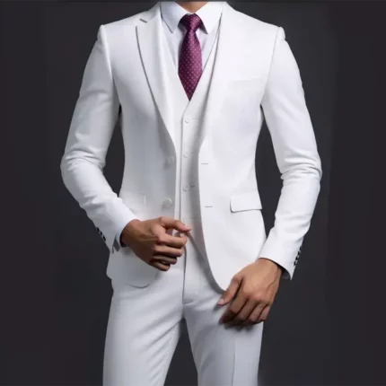 Men's Fashionable Gentleman Business British Style Solid-color Banquet Host Casual Wedding Suit
