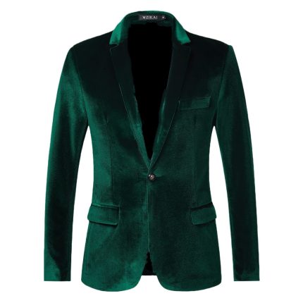 K059 New Men's Casual Slim Fit Velvet Blazer